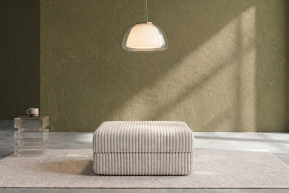 Pouf convertible et modulable, mousse écologique et assise ferme  - Velours côtelé XL Blanc