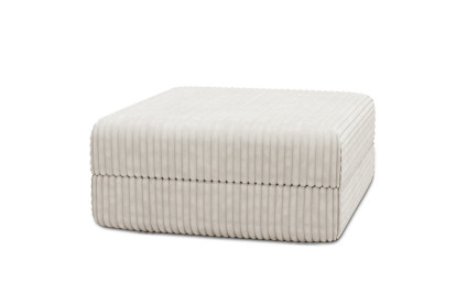 Pouf convertible et modulable, mousse écologique et assise ferme  - Velours côtelé XL Blanc