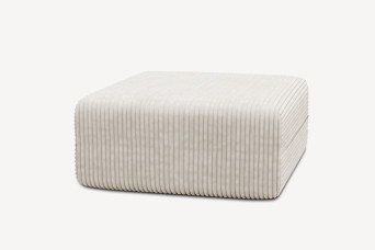 Pouf non convertible et modulable - Velours côtelé XL Blanc