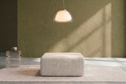 Pouf non convertible et modulable - Velours côtelé XL Blanc