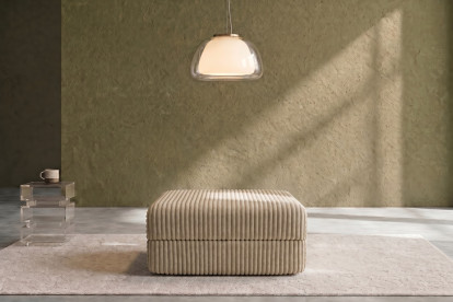 Pouf convertible et modulable, mousse écologique et assise ferme  - Velours côtelé XL Beige