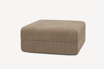 Pouf convertible et modulable, mousse écologique et assise ferme  - Velours côtelé XL Marron