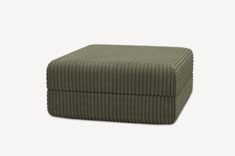 Pouf convertible et modulable, mousse écologique et assise ferme  - Velours côtelé XL Vert
