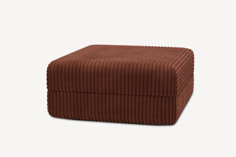 Pouf convertible et modulable, mousse écologique et assise ferme  - Velours côtelé XL Terracotta