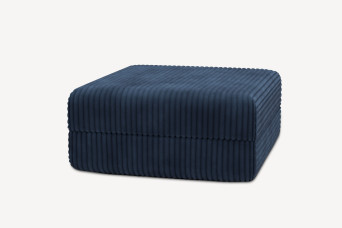 Pouf convertible et modulable, mousse écologique et assise ferme  - Velours côtelé XL Bleu