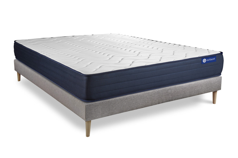 Ensemble Matelas Sommier 180x210 cm - Sommier Gris (en kit) - Actiflex Life