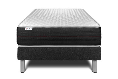 Ensemble Matelas Sommier 120x200 cm - Sommier Noir (en kit) - Vitalmemo One