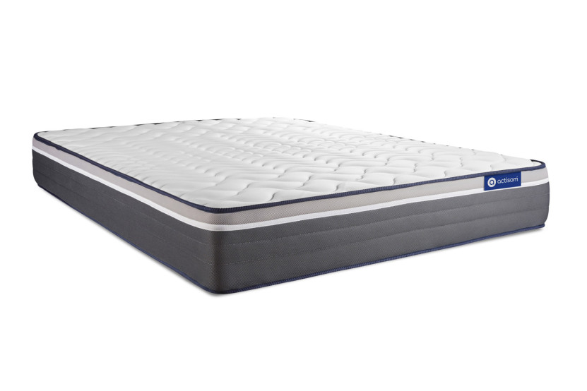 Ensemble Matelas Sommier 135x200 cm - Sommier Gris (en kit) - Actiflex Plus