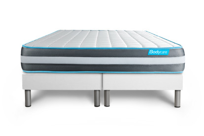 Ensemble Matelas Sommier 200x200 cm - 2 Sommiers Blanc - Bodyform