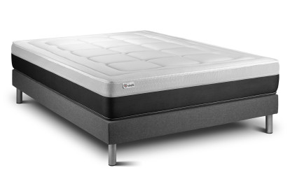 Ensemble Matelas Sommier 140x220 cm - Sommier Gris (en kit) - Vital Form