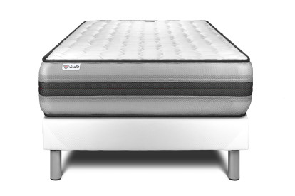 Ensemble Matelas Sommier 120x200 cm - Sommier Blanc (en kit) - Vitalpower Recover