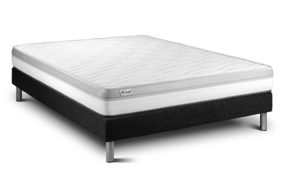 Ensemble Matelas Sommier 180x220 cm - Sommier Noir (en kit) - Vital Relax
