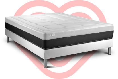 Ensemble Matelas Sommier 150x190 cm - Sommier Blanc (en kit) - Vital Form