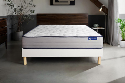 Ensemble Matelas Sommier 160x210 cm - Sommier Blanc (en kit) - Actilatex Form