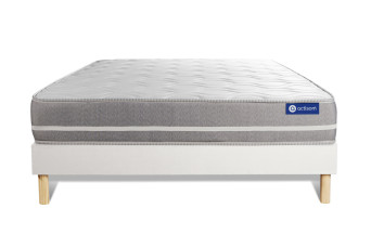 Ensemble Matelas Sommier 180x220 cm - Sommier Blanc (en kit) - Actimemo Touch