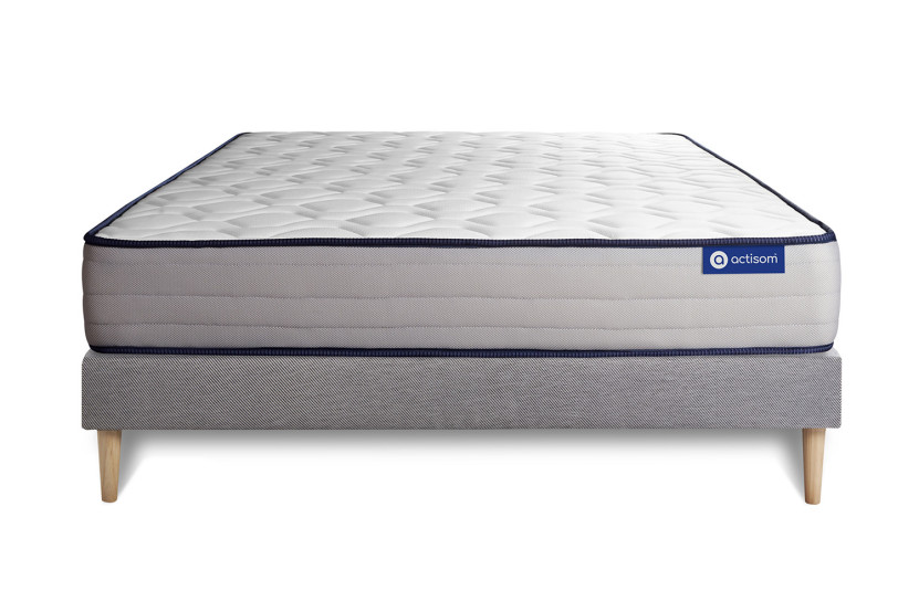 Ensemble Matelas Sommier 120x210 cm - Sommier Gris (en kit) - Actimemo Form