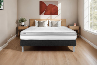 Ensemble Matelas Sommier 160x220 cm - Sommier Noir (en kit) - Vital Relax