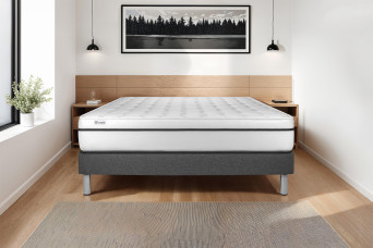 Ensemble Matelas Sommier 160x190 cm - Sommier Gris (en kit) - Vital Spa