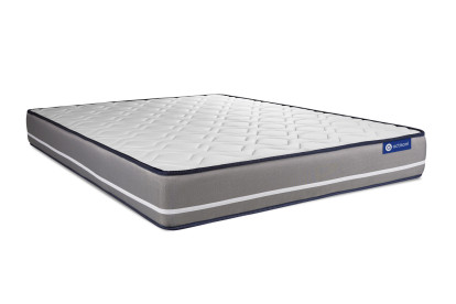 Ensemble Matelas Sommier 120x195 cm - Sommier Gris (en kit) - Actimemo Pur
