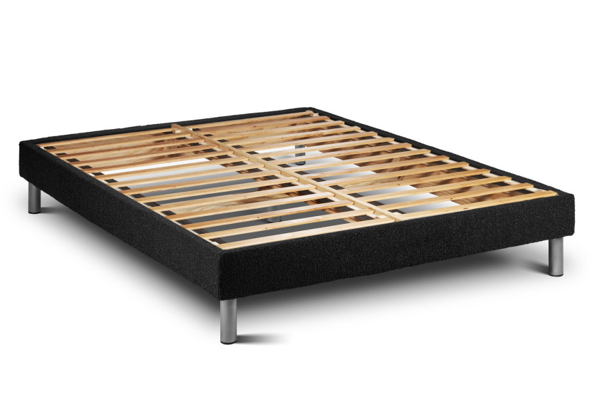 Ensemble Matelas Sommier 130x200 cm - Sommier Noir (en kit) - Vitalspring