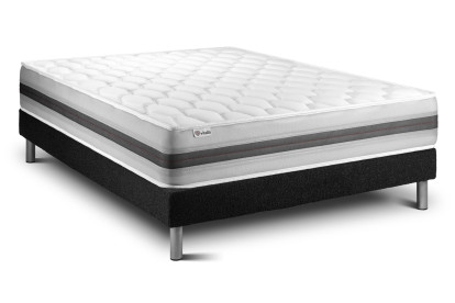 Ensemble Matelas Sommier 130x200 cm - Sommier Noir (en kit) - Vitalspring Recover