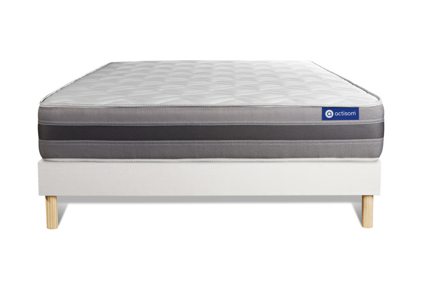 Ensemble Matelas Sommier 120x195 cm - Sommier Blanc (en kit) - Actiflex Relax