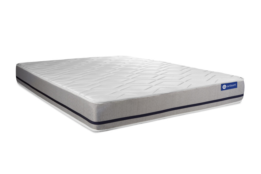 Ensemble Matelas Sommier 130x210 cm - Sommier Blanc (en kit) - Actilatex Soft
