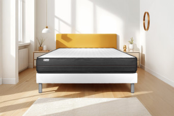 Ensemble Matelas Sommier 150x190 cm - Sommier Blanc (en kit) - Vitalpower