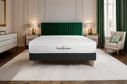 Ensemble Matelas Sommier 120x195 cm - Sommier Noir (en kit) - Lancaster