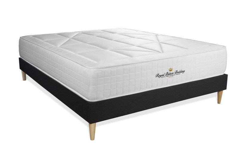 Ensemble Matelas Sommier 150x190 cm - Sommier Noir (en kit) - Windsor