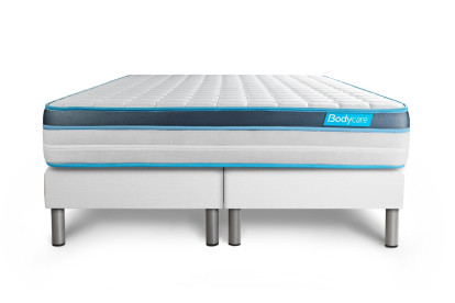 Ensemble Matelas Sommier 200x200 cm - 2 Sommiers Blanc - Perform