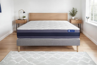 Ensemble Matelas Sommier 135x200 cm - Sommier Gris (en kit) - Actilatex Morpho