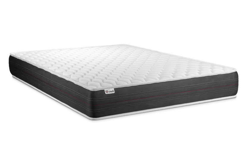 Ensemble Matelas Sommier 120x200 cm - Sommier Gris (en kit) - Vitalspring