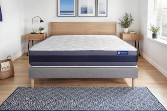 Ensemble Matelas Sommier 130x220 cm - Sommier Gris (en kit) - Actiflex Morpho