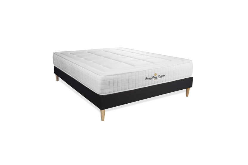 Ensemble Matelas Sommier 120x200 cm - Sommier Noir (en kit) - Balmoral