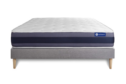 Ensemble Matelas Sommier 120x210 cm - Sommier Gris (en kit) - Actiflex Morpho