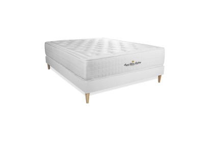 Ensemble Matelas Sommier 120x220 cm - Sommier Blanc (en kit) - Buckingham
