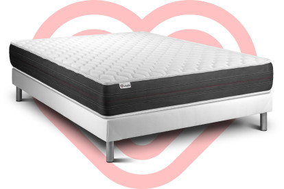 Ensemble Matelas Sommier 180x220 cm - Sommier Blanc (en kit) - Vitalspring