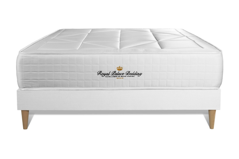 Ensemble Matelas Sommier 130x190 cm - Sommier Blanc (en kit) - Windsor