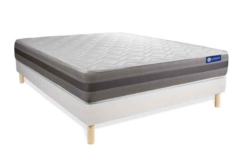 Ensemble Matelas Sommier 160x190 cm - Sommier Blanc (en kit) - Actiflex Relax