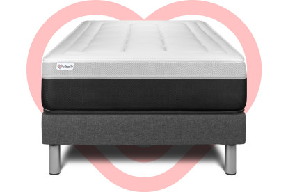 Ensemble Matelas Sommier 120x190 cm - Sommier Gris (en kit) - Vital Form