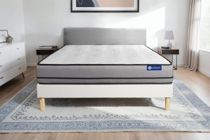 Ensemble Matelas Sommier 160x190 cm - Sommier Blanc (en kit) - Actimemo Night