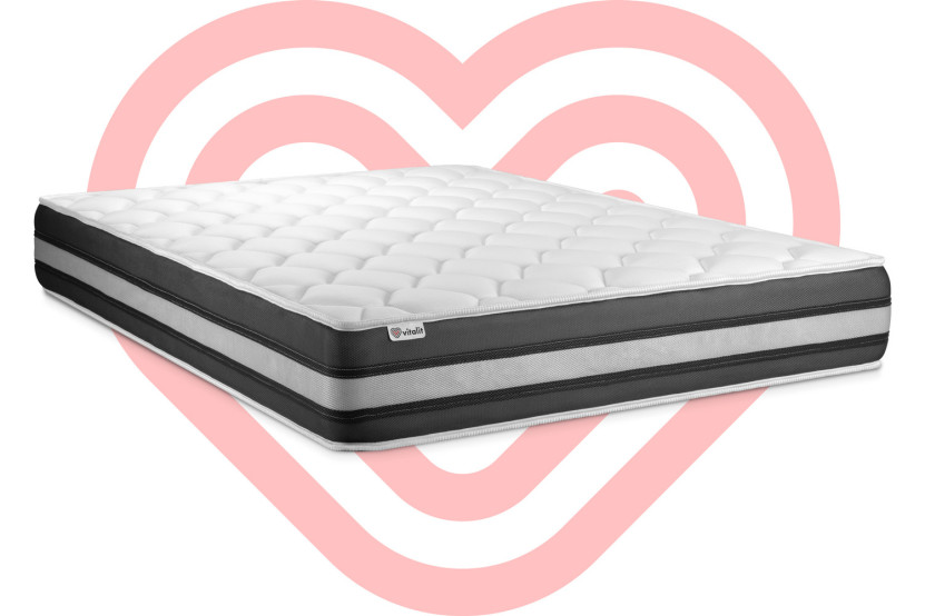 Matelas 160x190 cm Ressorts ensachés et Mémoire de forme - Vitalspring Zen