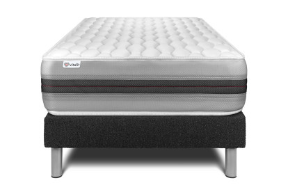 Ensemble Matelas Sommier 120x200 cm - Sommier Noir (en kit) - Vitalspring Recover