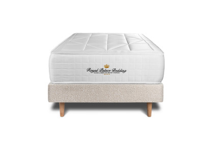 Ensemble Matelas Sommier 90x190 cm - Sommier Beige Clair (déjà monté) - Windsor