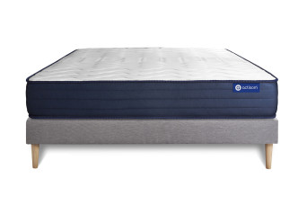 Ensemble Matelas Sommier 160x195 cm - Sommier Gris (en kit) - Actiflex Life