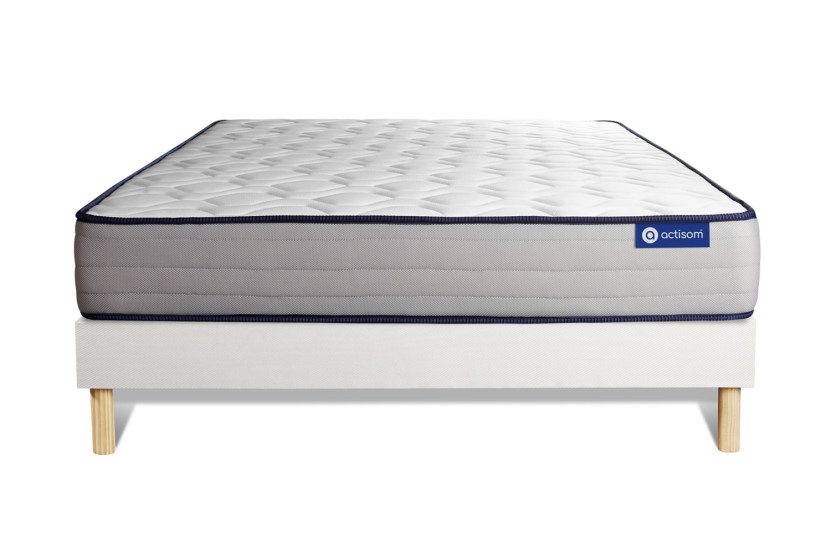 Ensemble Matelas Sommier 130x190 cm - Sommier Blanc (en kit) - Actiflex Form