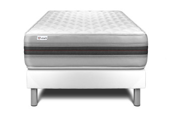 Ensemble Matelas Sommier 120x190 cm - Sommier Blanc (en kit) - Vitalmemo Back
