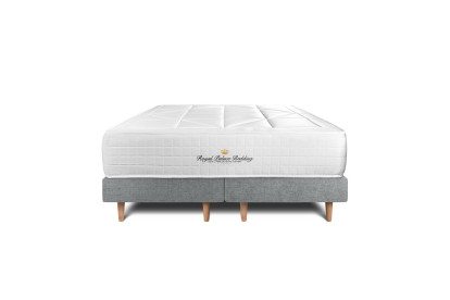 Ensemble Matelas Sommier 160x200 cm - 2 Sommiers Gris (déjà monté) - Windsor