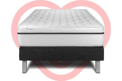Ensemble Matelas Sommier 120x200 cm - Sommier Noir (en kit) - Vital Spa